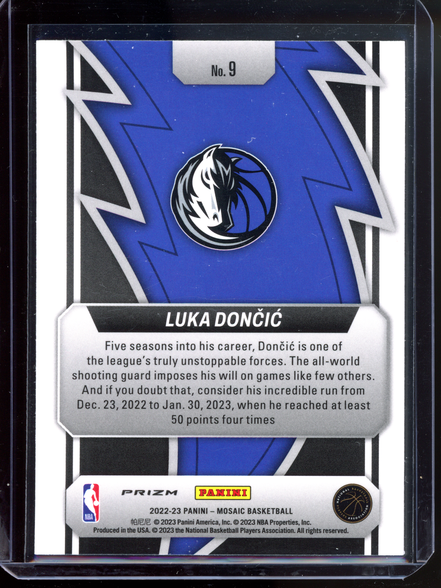 Luka Doncic Thunder Road Silver Prizm I 2022-23 Panini Mosaic