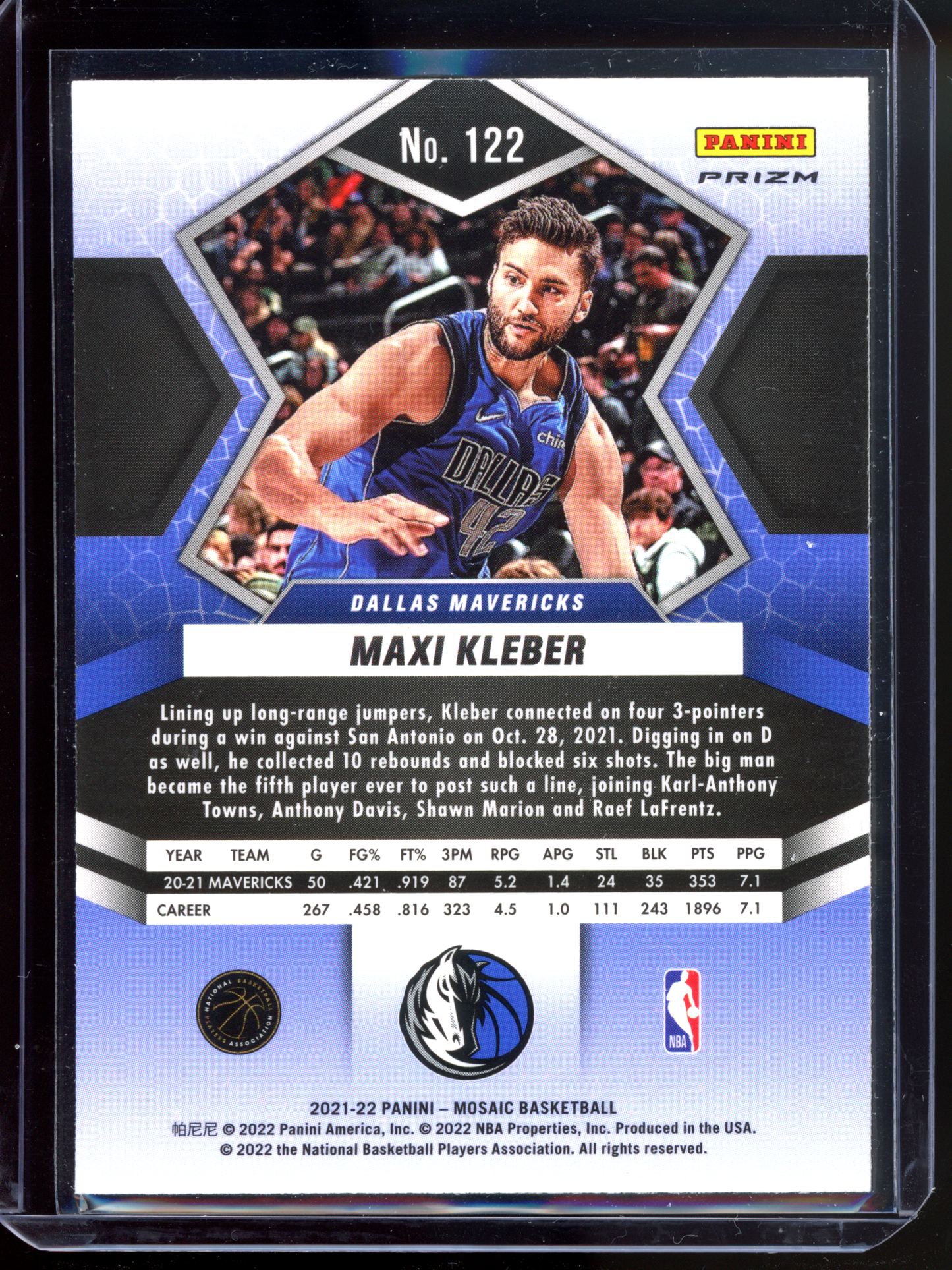 Maxi Kleber Silver Parallel I 2021-22 Panini Mosaic