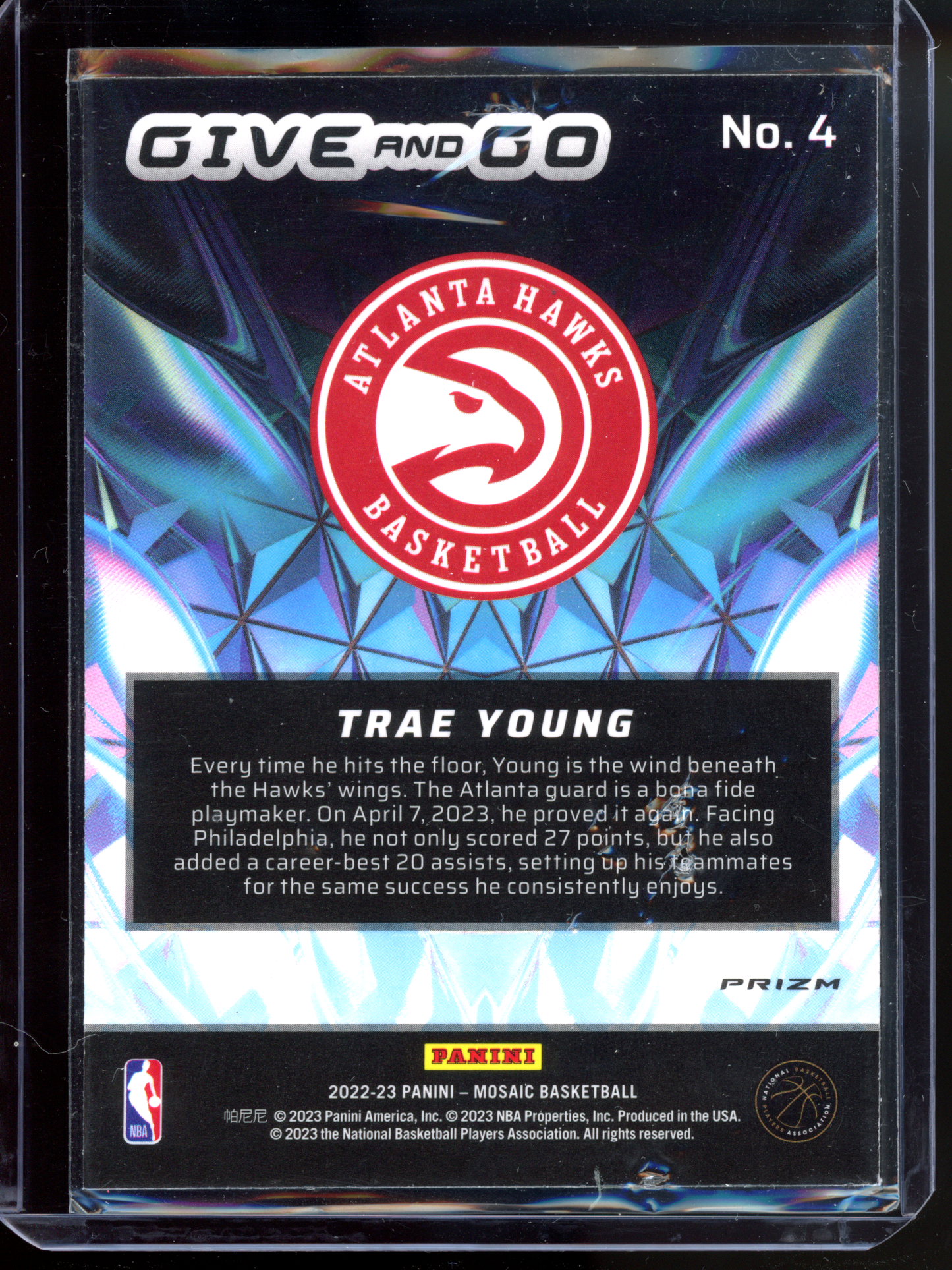 Trae Young Give and Go Green I 2022-23 Panini Mosaic Prizm