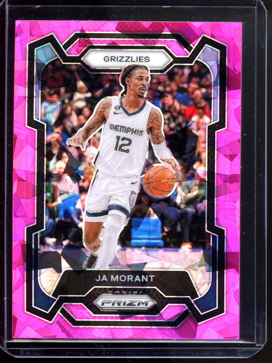 Ja Morant Pink Cracked Ice I 2023-24 Panini Prizm