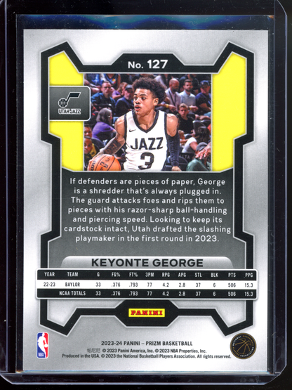 Keyonte George Rookie Karte I 2023-24 Panini Prizm