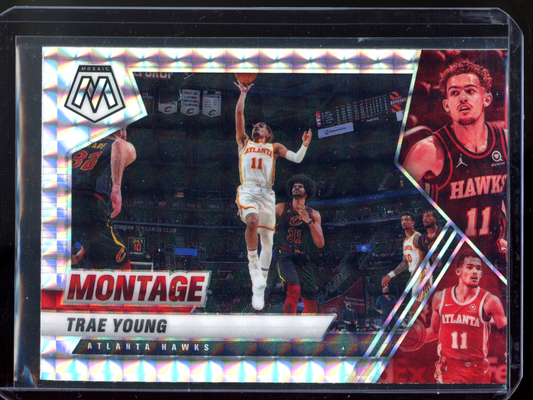 Trae Young Montage Silver Prizm I 2020-21 Panini Mosaic