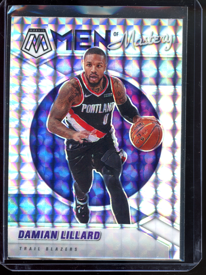 Damian Lillard Men of Mastery Silver Prizm I 2020-21 Panini Mosaic