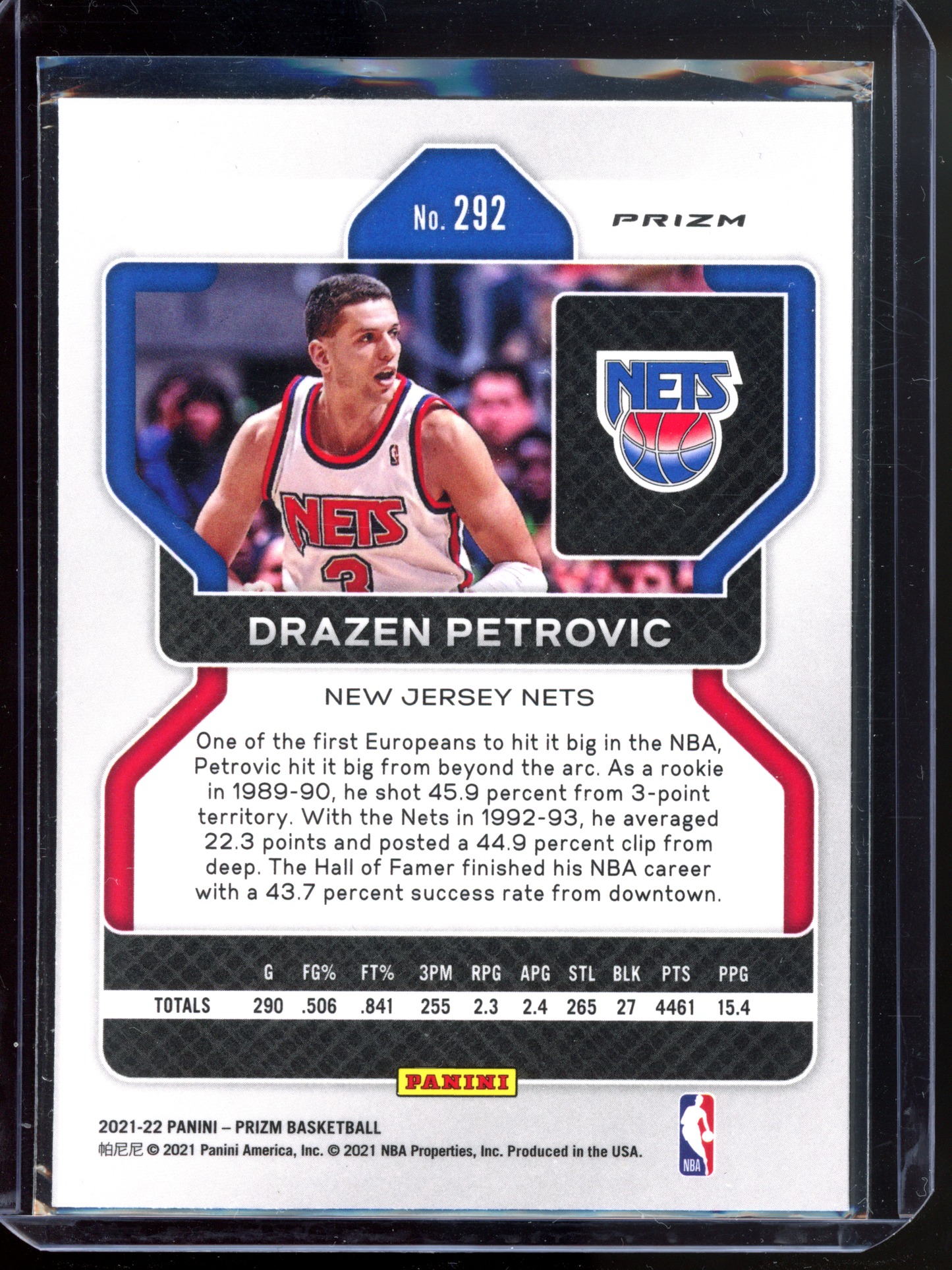 Drazen Petrovic Hyper Prizm I 2021-22 Panini Prizm