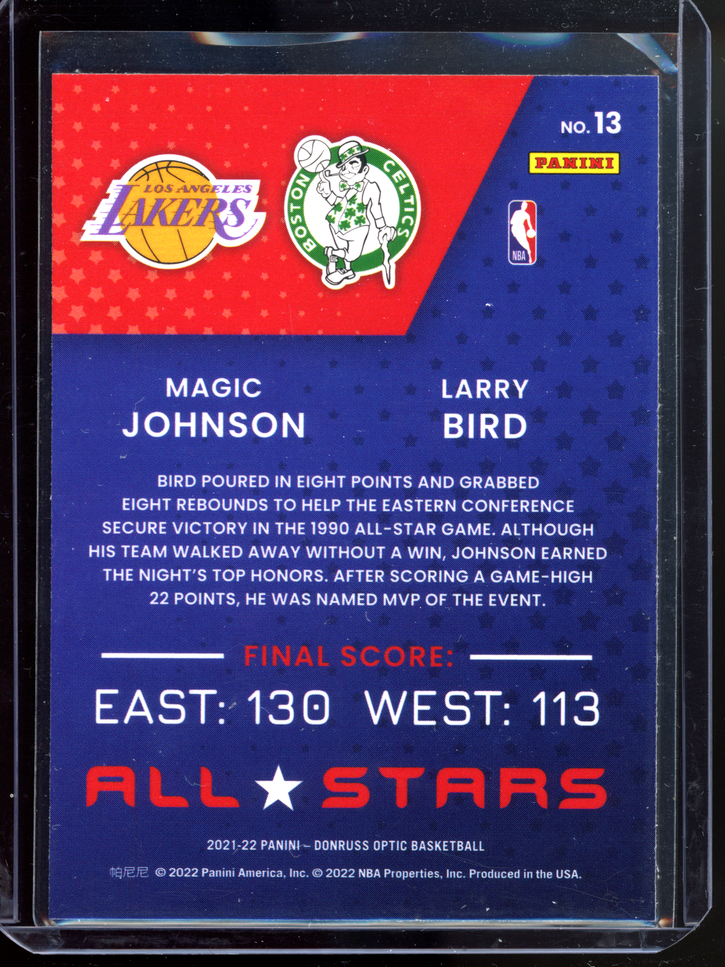 Magic Johnson & Larry Bird All-Stars I 2021-22 Panini Donruss Optic