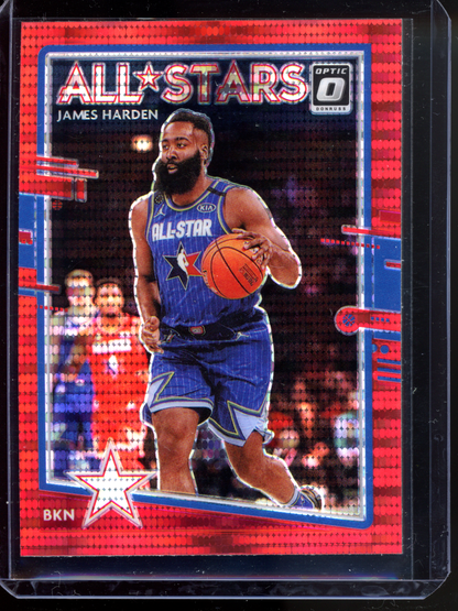 James Harden All-Stars Red Pulsar I 2020-21 Panini Donruss Optic