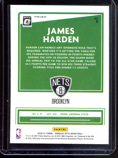 James Harden All-Stars Red Pulsar I 2020-21 Panini Donruss Optic