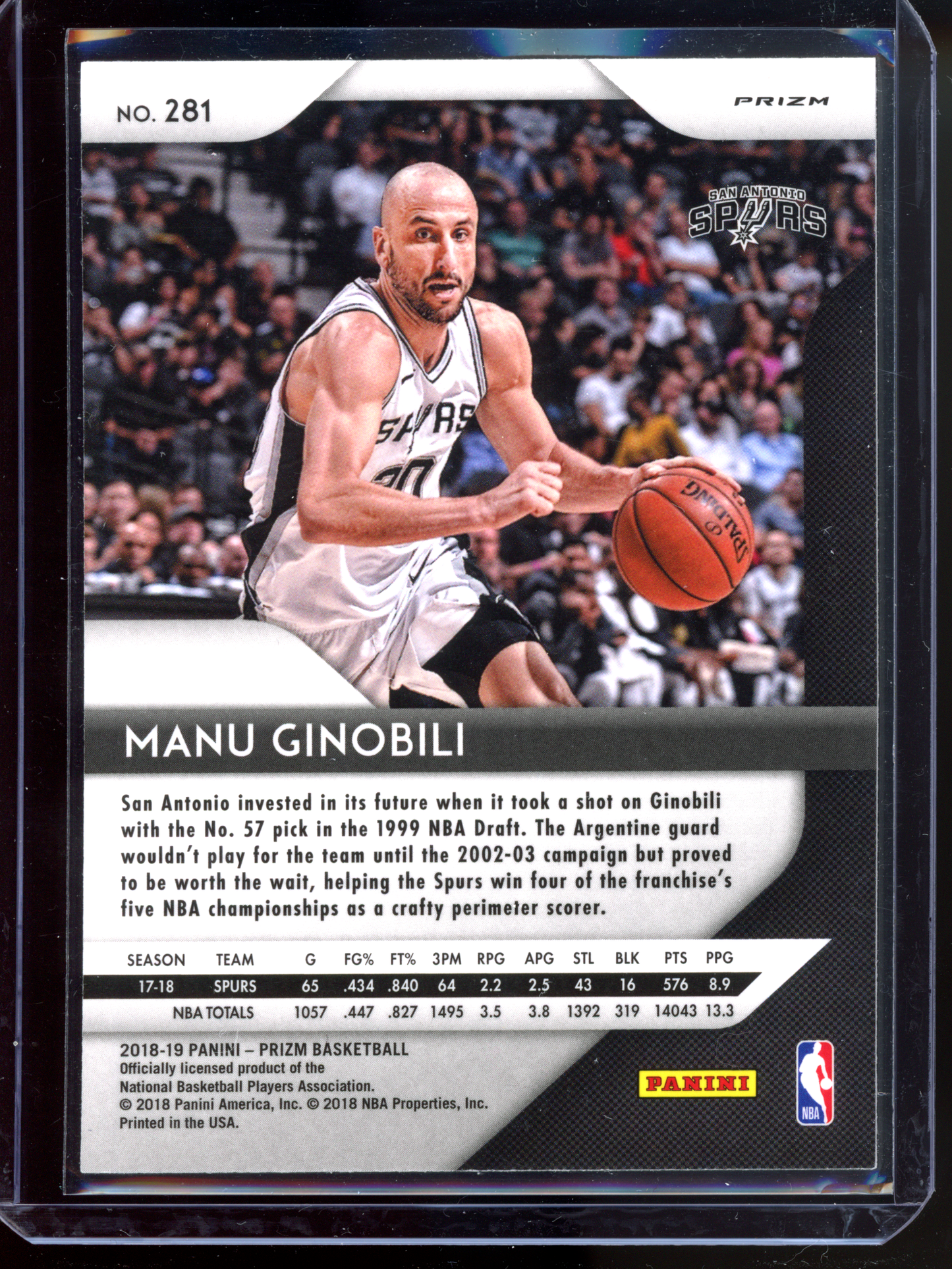 Manu Ginobili Silver I 2018-19 Panini Prizm