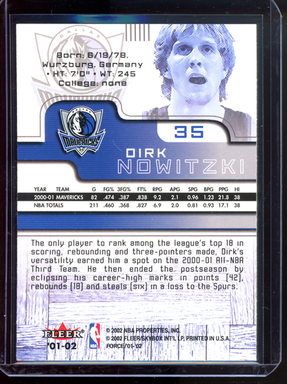 Dirk Nowitzki I 2001-02 Fleer Force