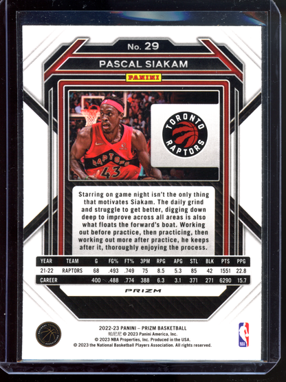 Pascal Siakam Cracked Ice I 2022-23 Panini Prizm