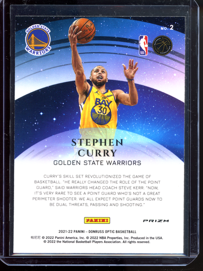 Stephen Curry Stargazing Red Wave I 2021-22 Panini Donruss Optic