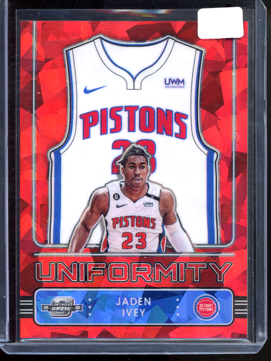 Jaden Ivey Uniformity Red Ice Rookie I 2022-23 Contenders Optic Prizm