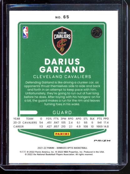 Darius Garland Red Wave I 2021-22 Donruss Optic Prizm