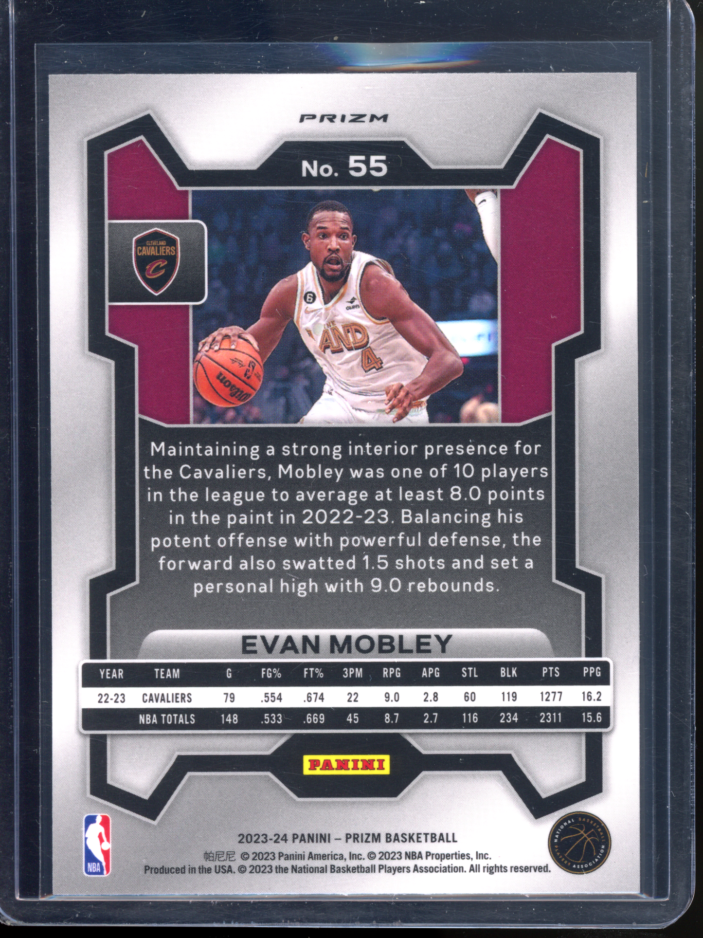 Evan Mobley Pink Ice I 2023-24 Panini Prizm