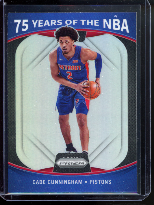 Cade Cunningham 75 Years of the NBA Silver I 2021-22 Panini Prizm