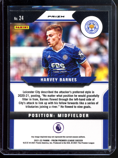 Harvey Barnes Blue I 2021-22 Panini Prizm Premier League Soccer