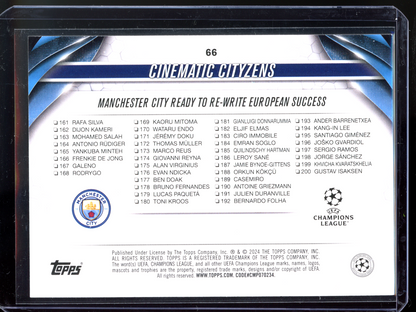 Phil Foden & Julian Alvarez Cinematic Cityzens I 2023-24 Topps UEFA Club Competitions