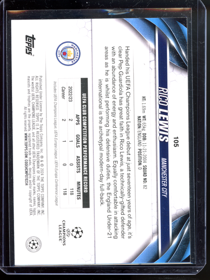 Rico Lewis Future Stars I 2023-24 Topps UEFA Club Competitions