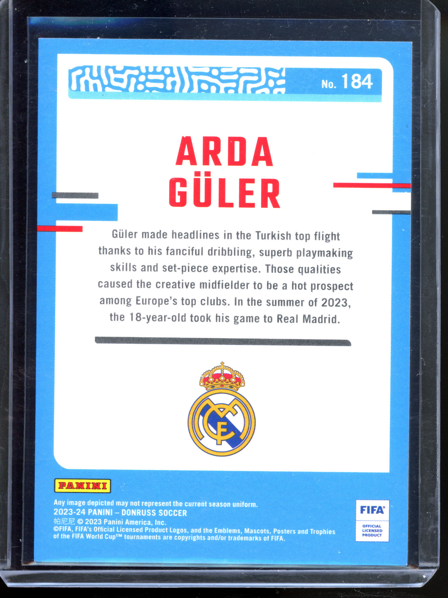 Arda Güler Rated Rookie I 2023-24 Panini Donruss FIFA