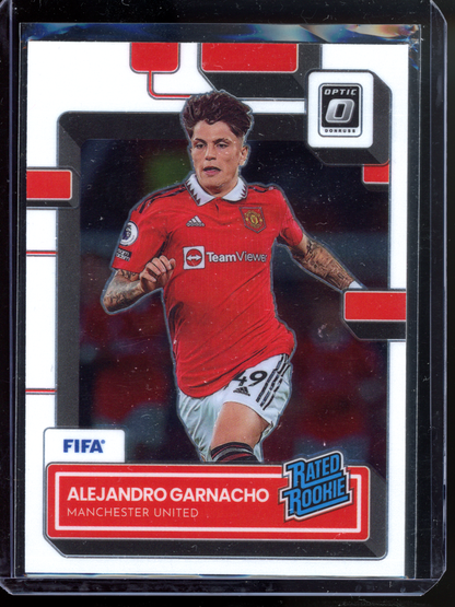 Alejandro Garnacho Rated Rookie I 2022-23 Panini Donruss Optic FIFA