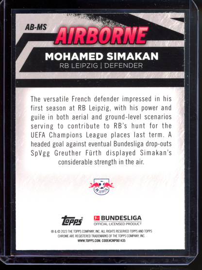 Mohamed Simakan Airbone I 2022-23 Topps Chrome Bundesliga