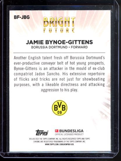 Jamie Bynoe-Gittens Bright Future Rookie I 2022-23 Topps Chrome Bundesliga