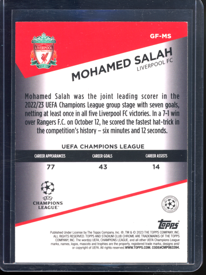 Mohamed Salah Goal Force I 2022-23 Topps Stadium Club Chrome UCL