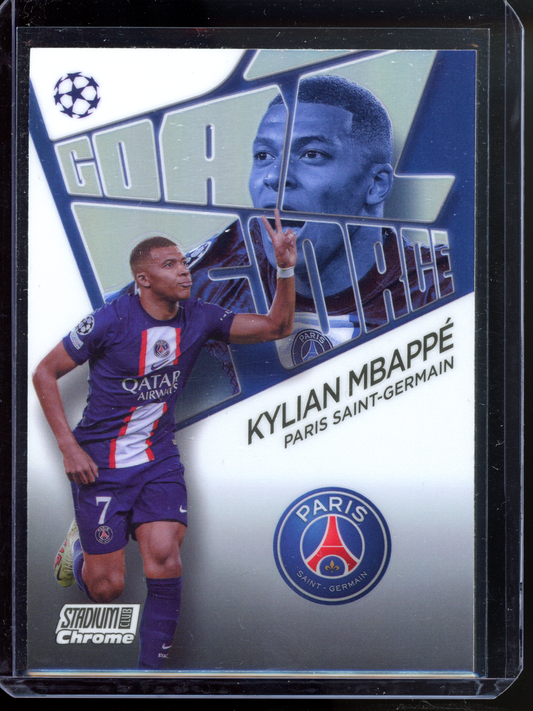 Kylian Mbappe Goal Force I 2022-23 Topps Stadium Club Chrome UCL