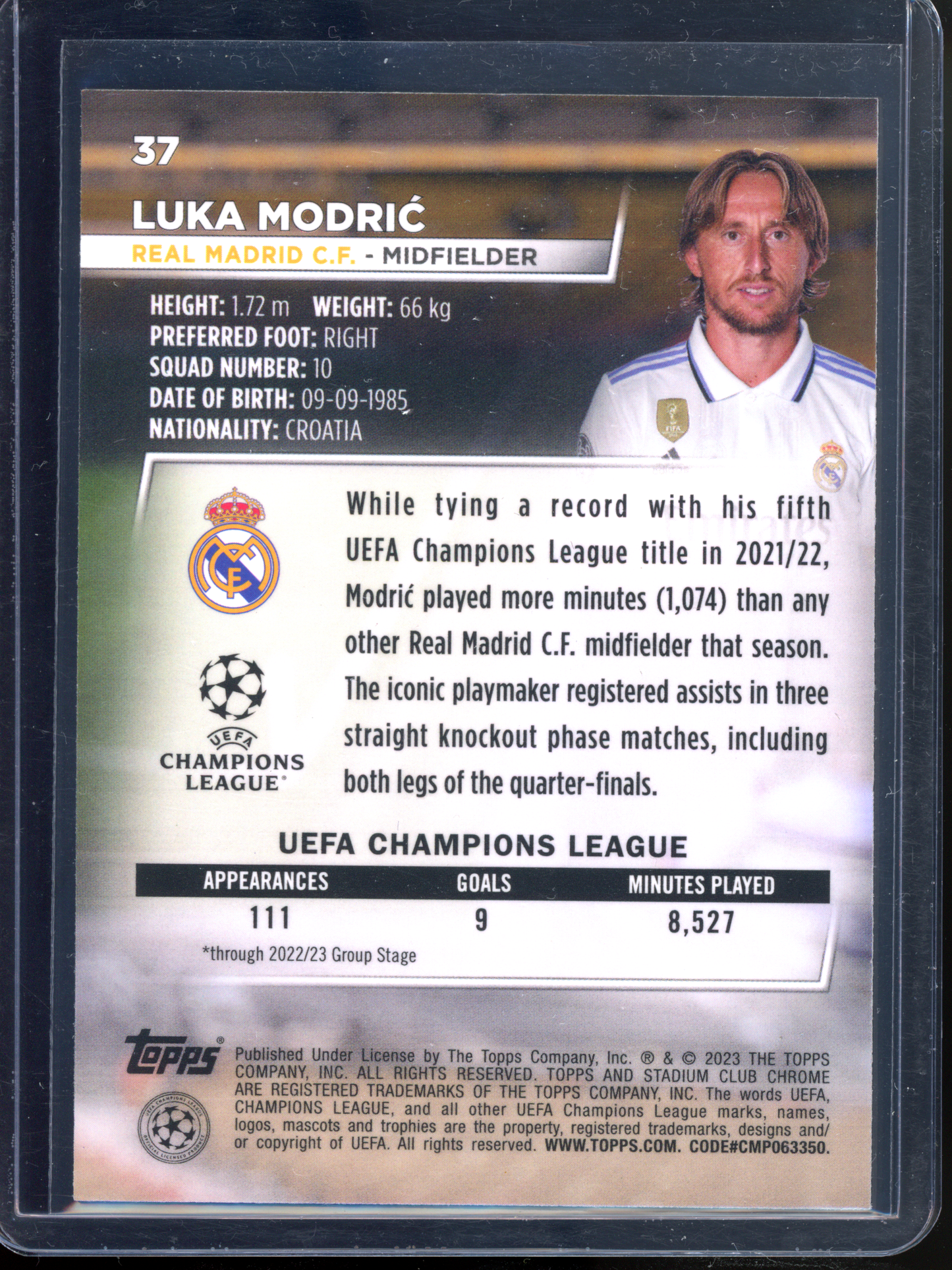 Luka Modric I 2022-23 Topps Stadium Club Chrome UCL