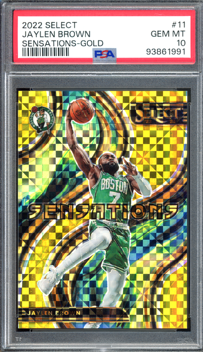 Jaylen Brown Sensations Gold PSA 10 - Limitiert auf 10 I 2022-23 Panini Select