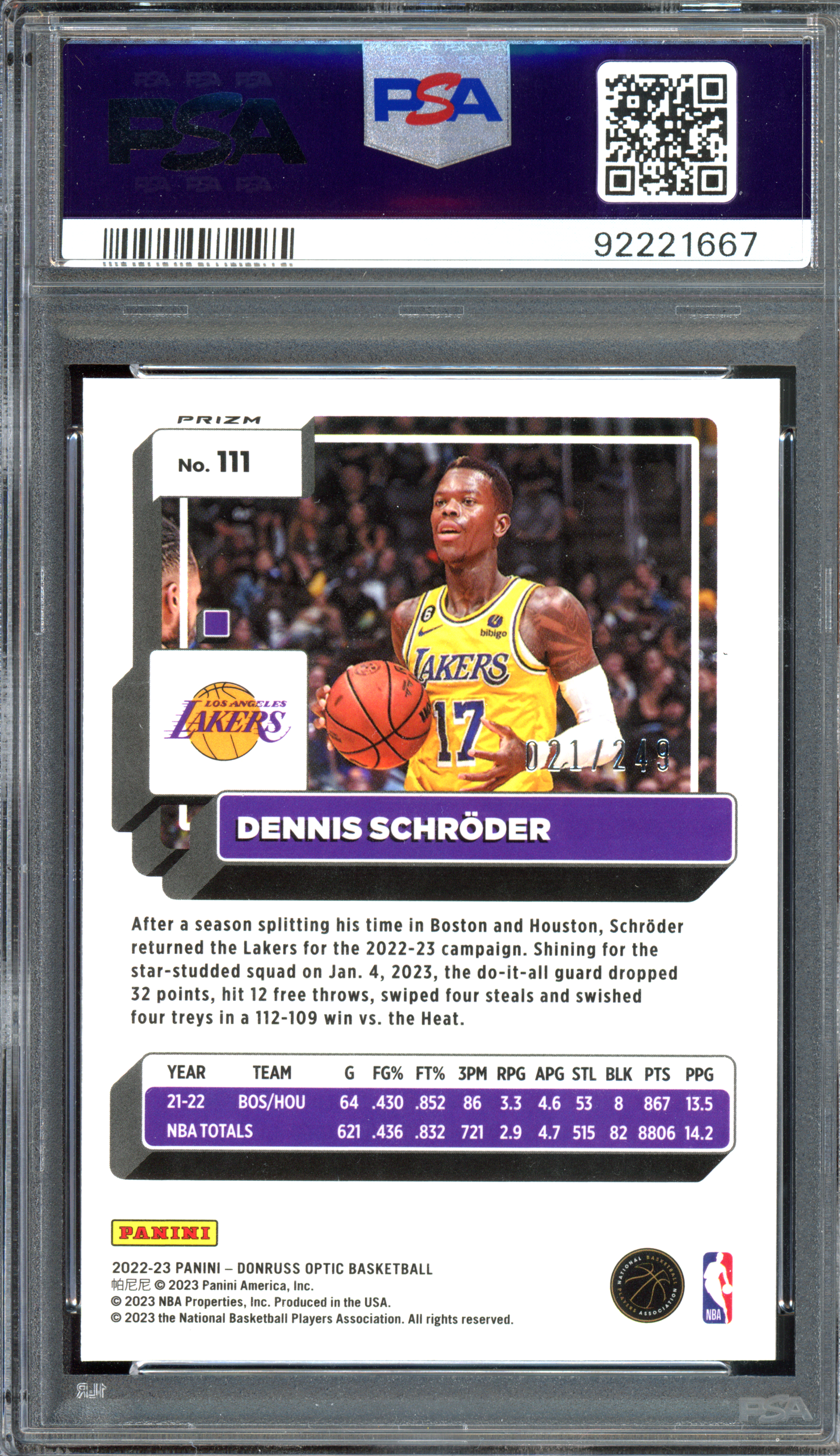 Dennis Schröder Autogramm Premium Box Set - Limitiert auf 249 I 2022-23 Panini Donruss Optic