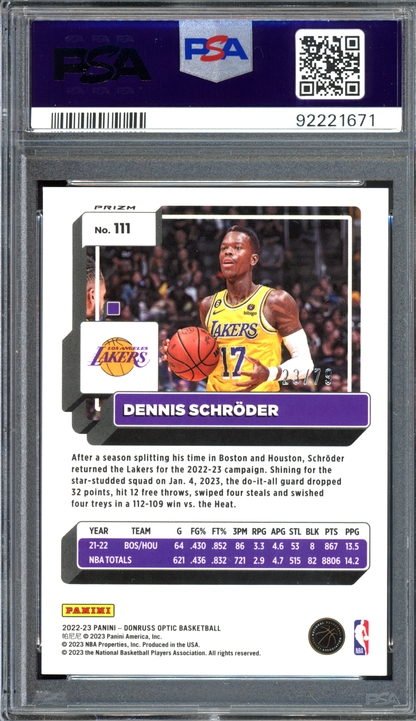 Dennis Schröder Autogramm Pink Velocity - Limitiert auf 79 I 2022-23 Panini Donruss Optic