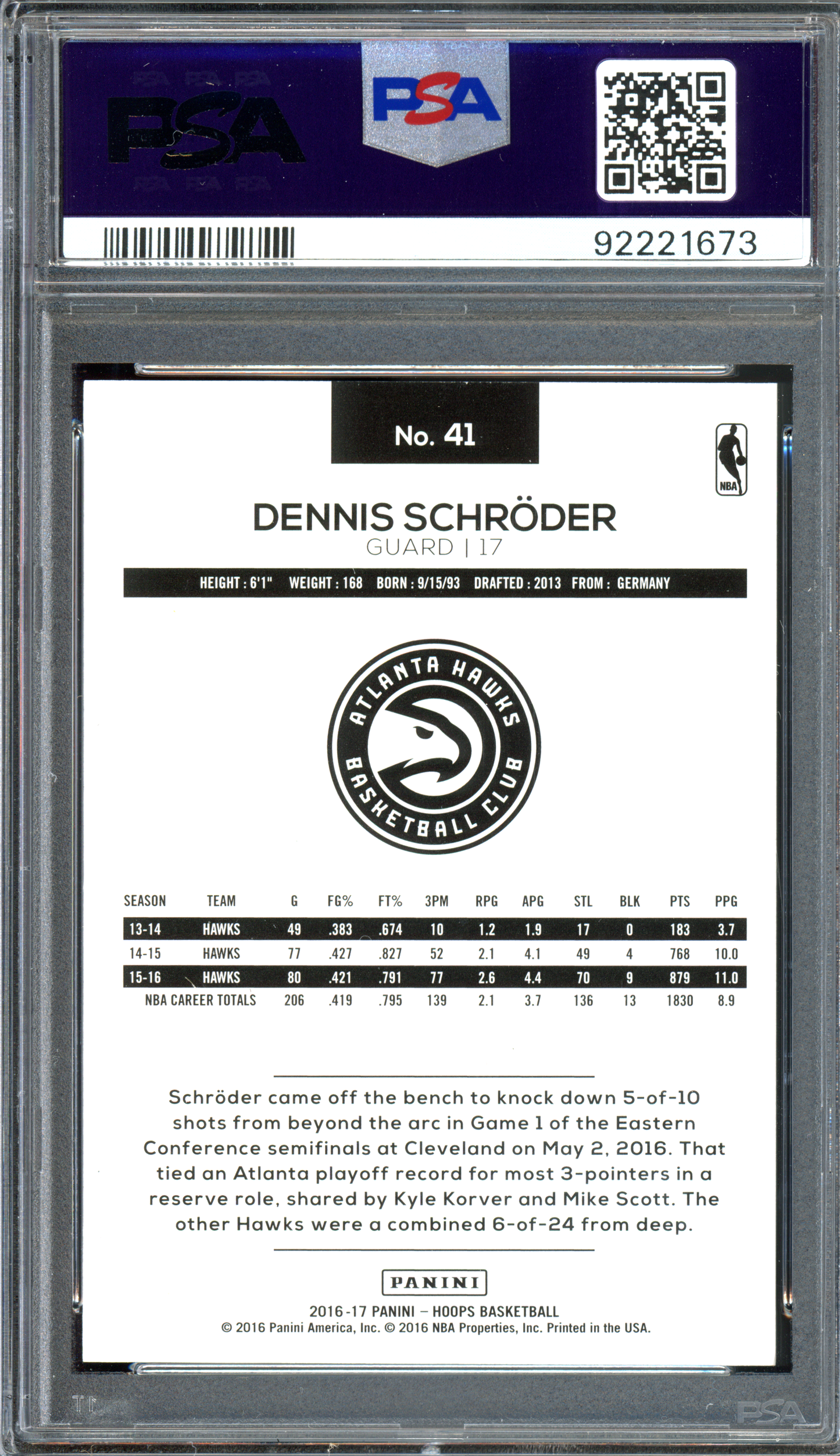 Dennis Schröder Autogramm Green - Limitiert auf 149 I 2016-17 Panini NBA Hoops