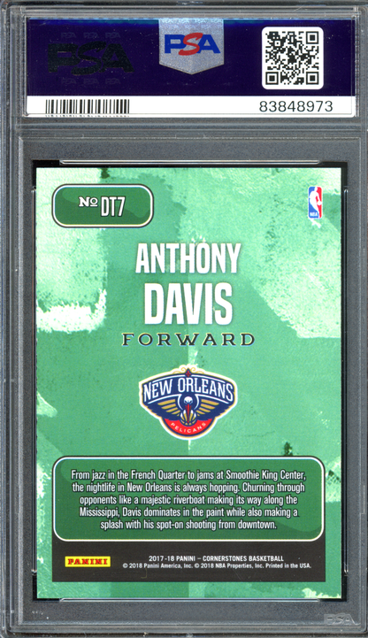 Anthony Davis Downtown PSA 10 I 2017-18 Panini Cornerstones