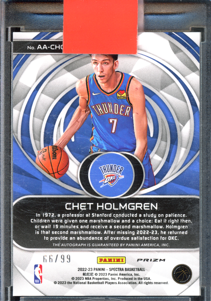 Chet Holmgren Autogramm Aspiring Rookie - Limitiert auf 99 I 2022-23 Panini Spectra