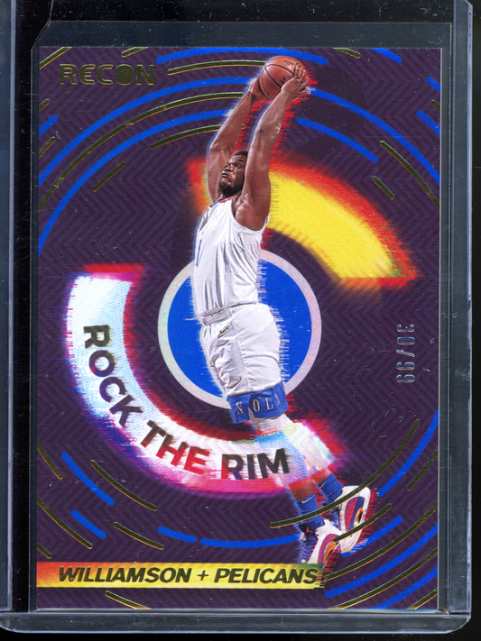 Zion Williamson Rock The Rim Blue - Limitiert auf 99 I 2020-21 Panini Recon