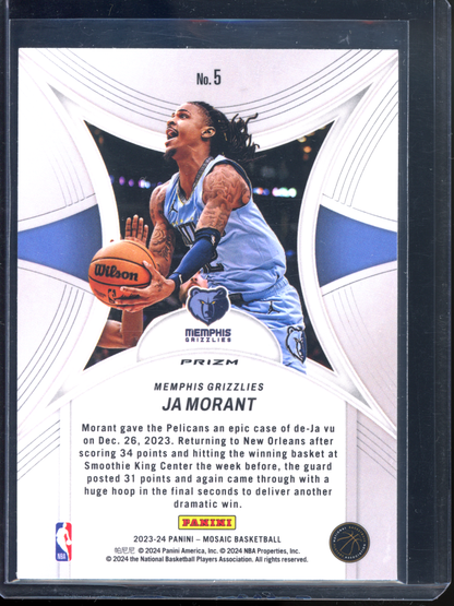 Ja Morant Epic Performers Green I 2023-24 Panini Mosaic Prizm