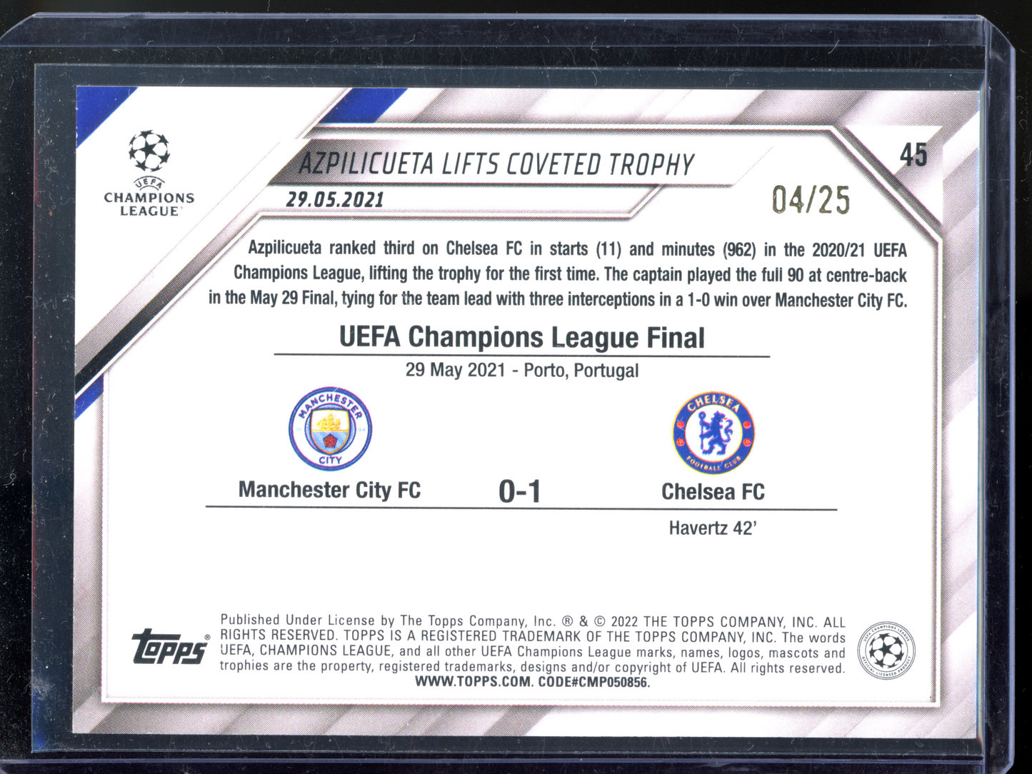 Chelsea Title Winners First Edition - Limitiert auf 25 I 2021-22 Topps UEFA