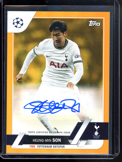 Heung-Min Son Autogramm Orange - Limitiert auf 25 I 2022-23 Topps UEFA Club Competitions