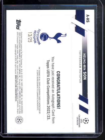 Heung-Min Son Autogramm Orange - Limitiert auf 25 I 2022-23 Topps UEFA Club Competitions