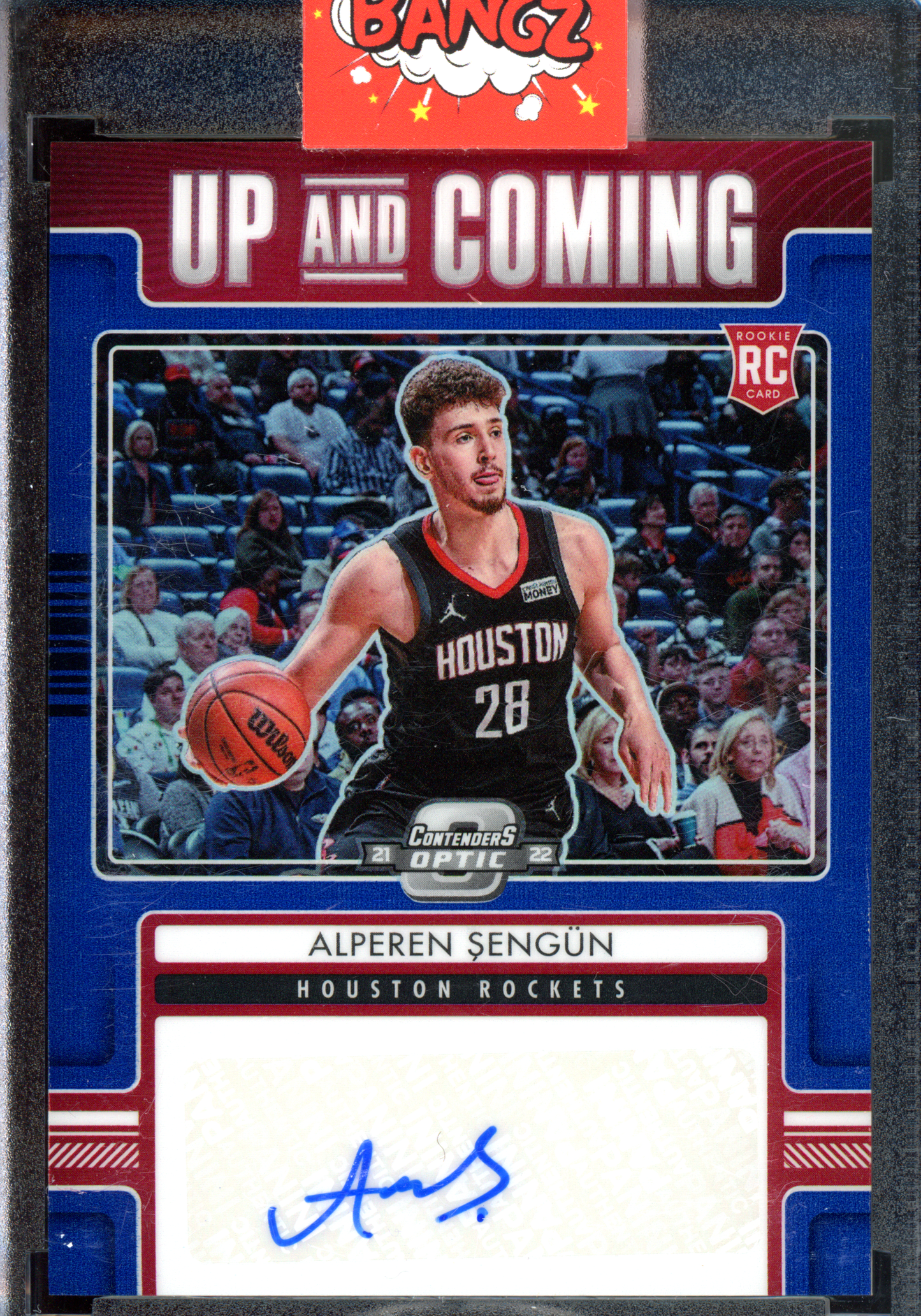 Alperen Sengün Autogramm Up and Coming - Limitiert auf 75 (Sticker) I 2021-22 Panini Contenders Optic