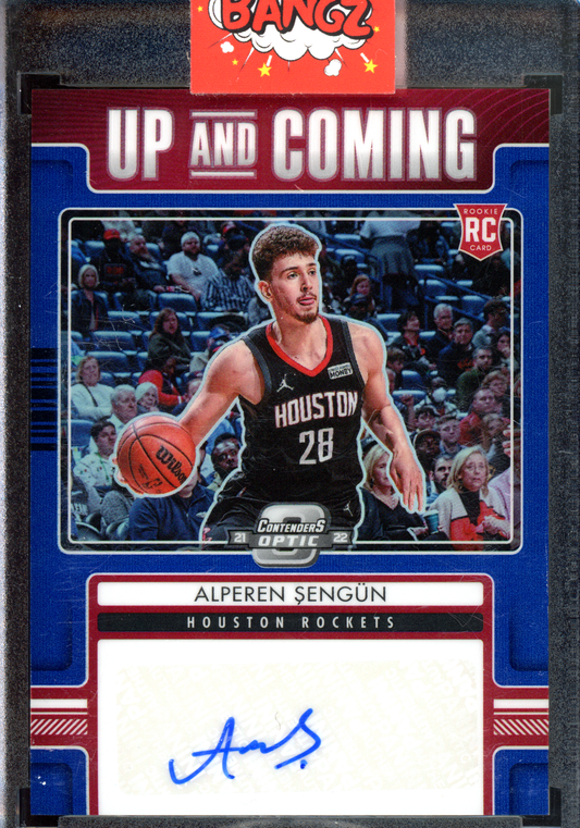 Alperen Sengün Autogramm Up and Coming - Limitiert auf 75 (Sticker) I 2021-22 Panini Contenders Optic