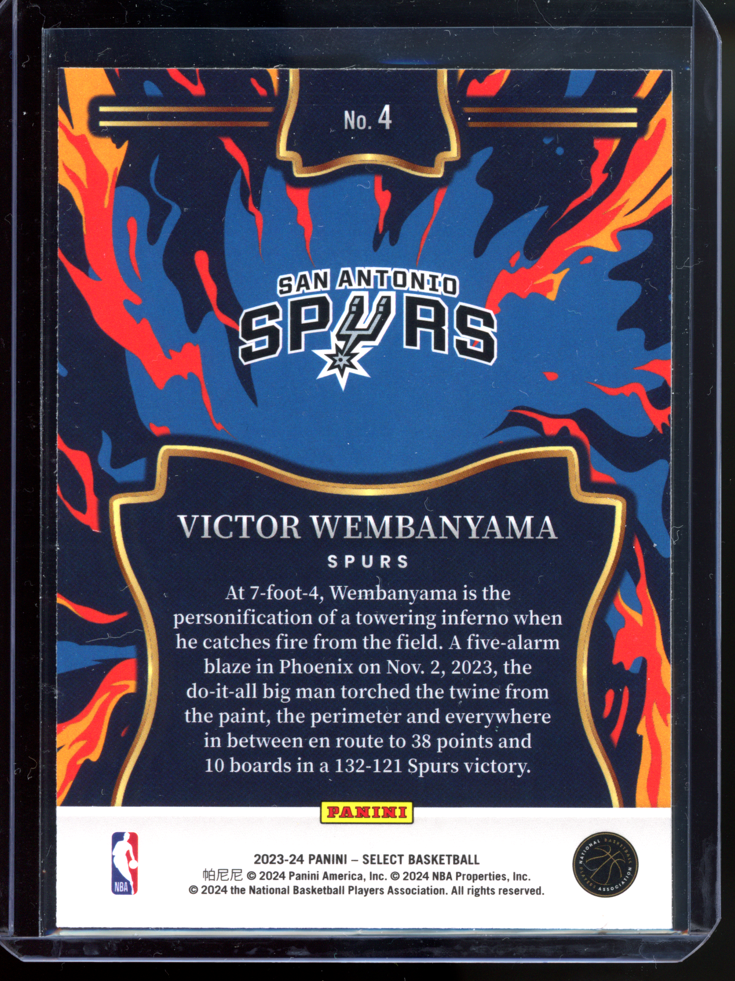 Victor Wembanyama En Fuego Rookie I 2023-24 Panini Select