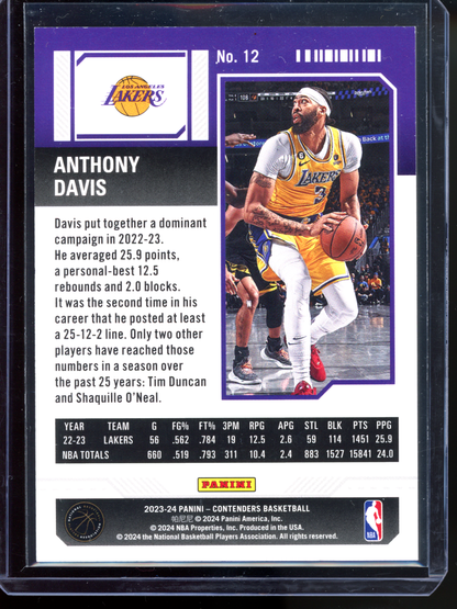 Anthony Davis 1/1 Championship Ticket - Einmalig auf der Welt! I 2023-24 Panini Contenders Optic