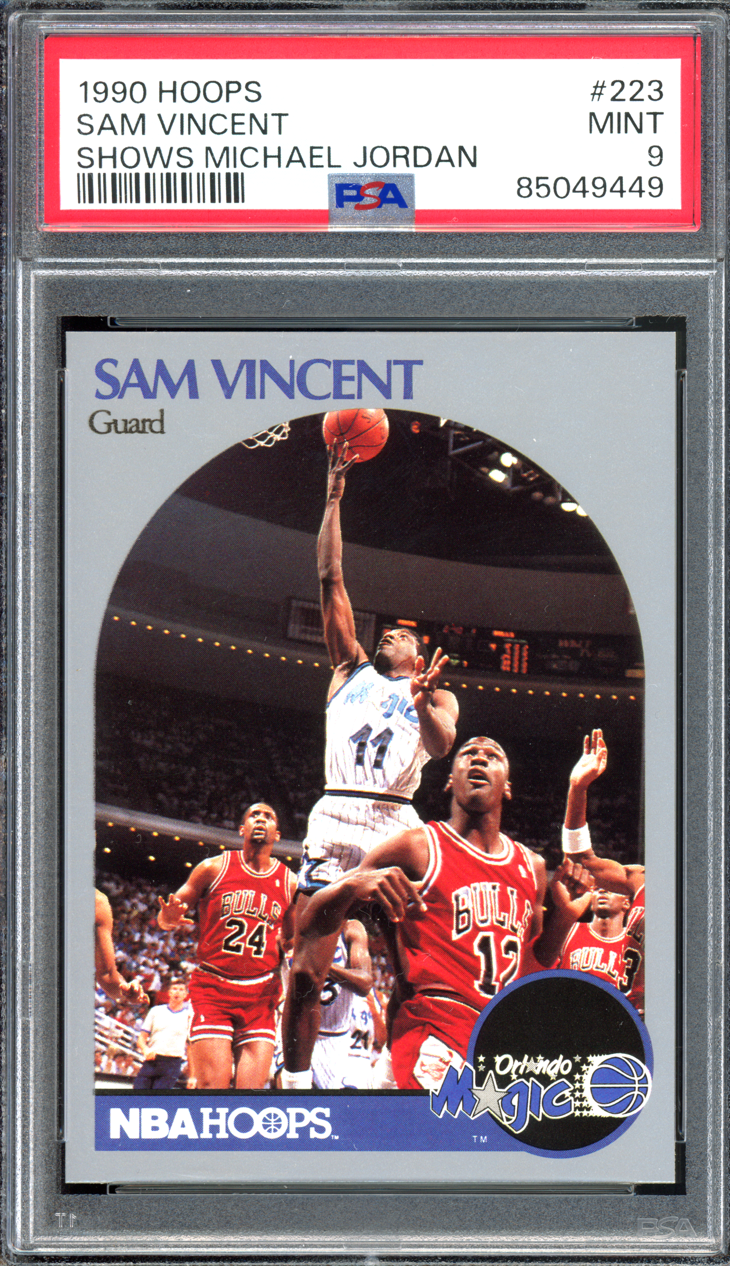 Sam Vincent & Michael Jordan mit der Trikotnummer 12 PSA 9 I 1990 NBA Hoops