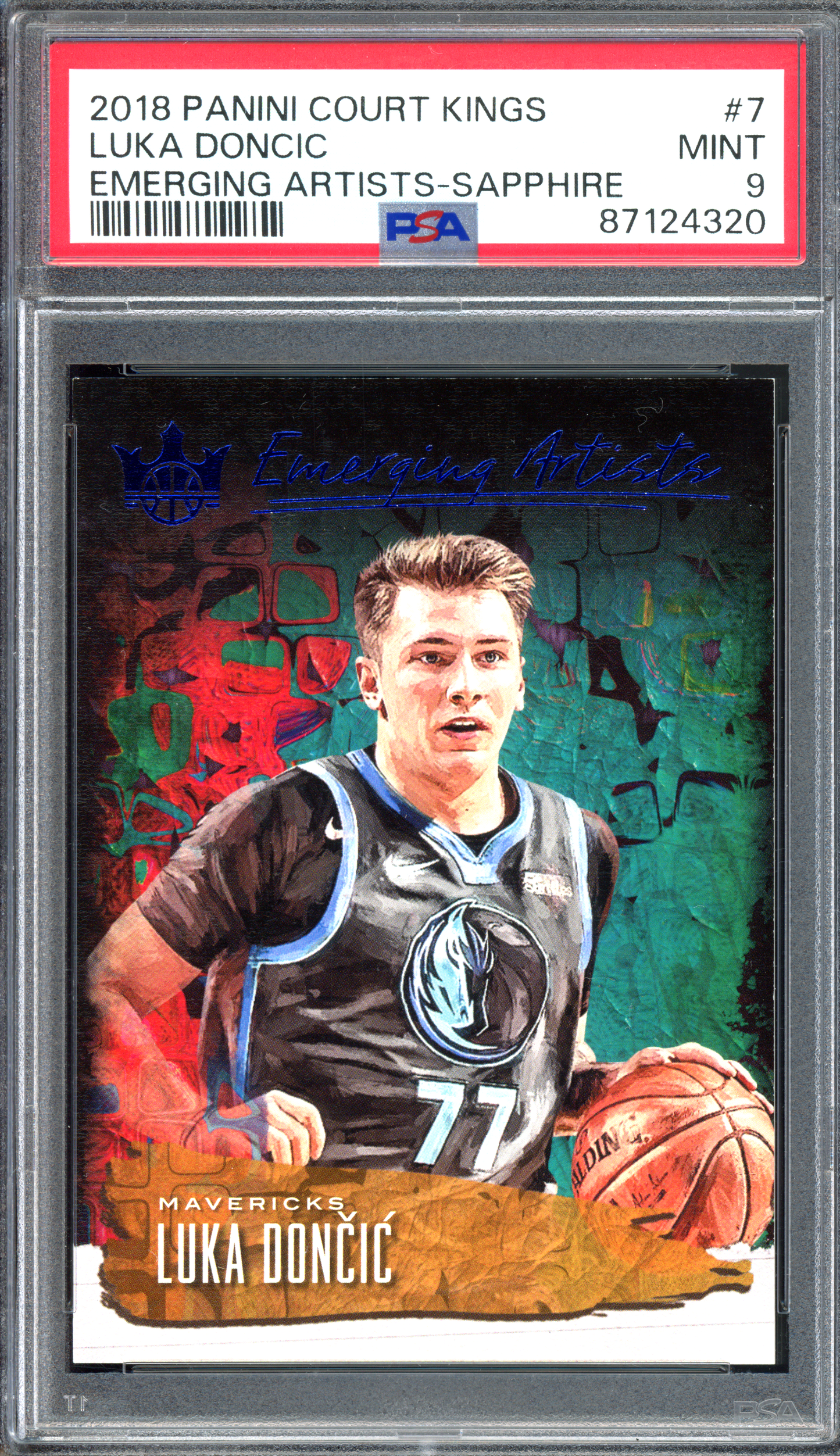 Luka Doncic Rookie Emerging Artists Sapphire PSA 9 - Limitiert auf 25 I 2018-19 Panini Court Kings