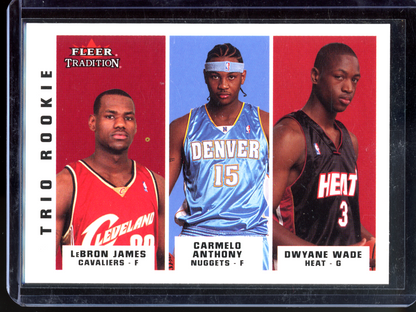 Lebron James & Dwyane Wade & Carmelo Anthony Trio Rookie I 2003-04 Fleer Tradition