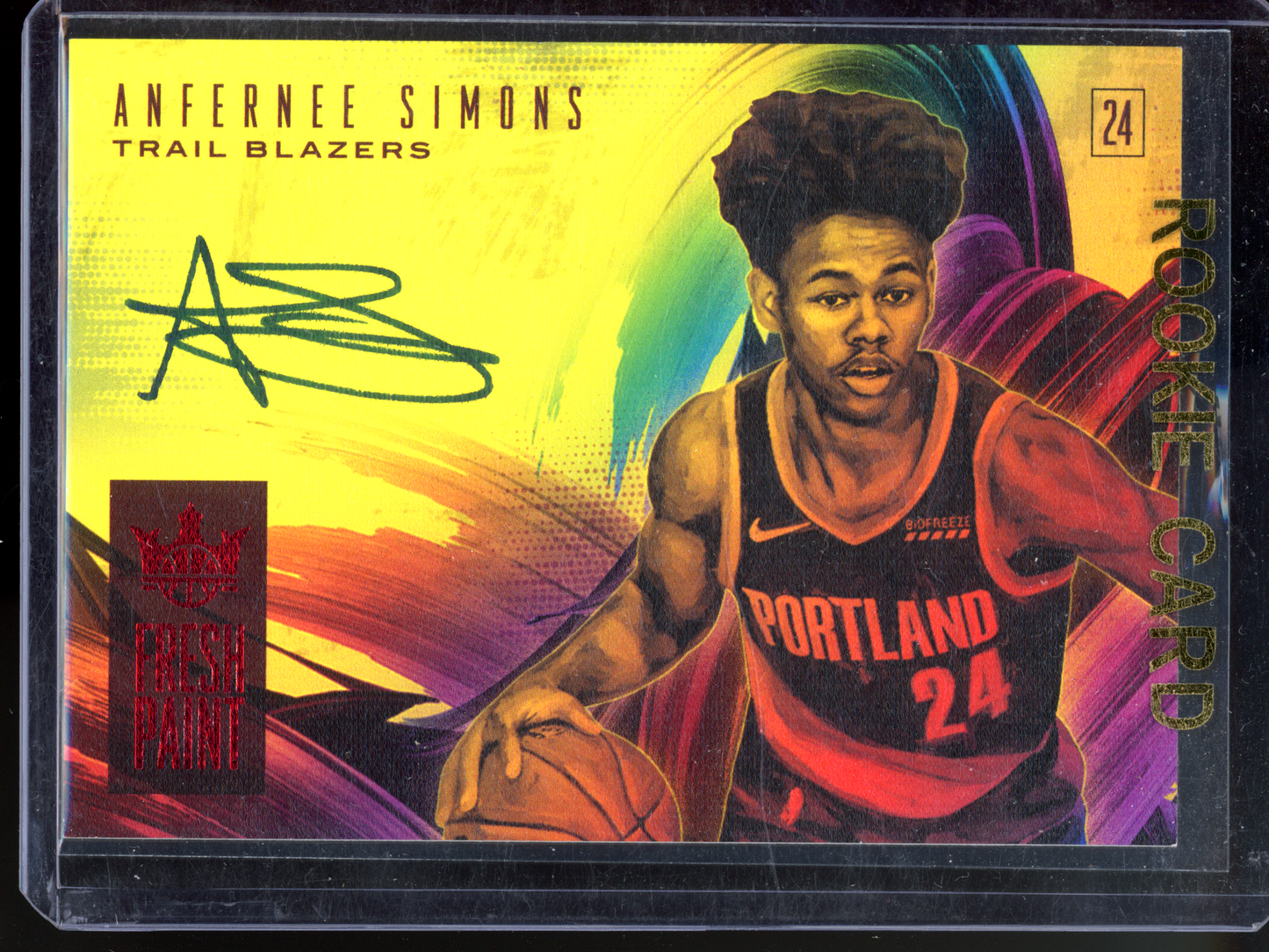 Anfernee Simons Autogramm Fresh Paint Rookie - Limitiert auf 99 I 2018-19 Panini Court Kings