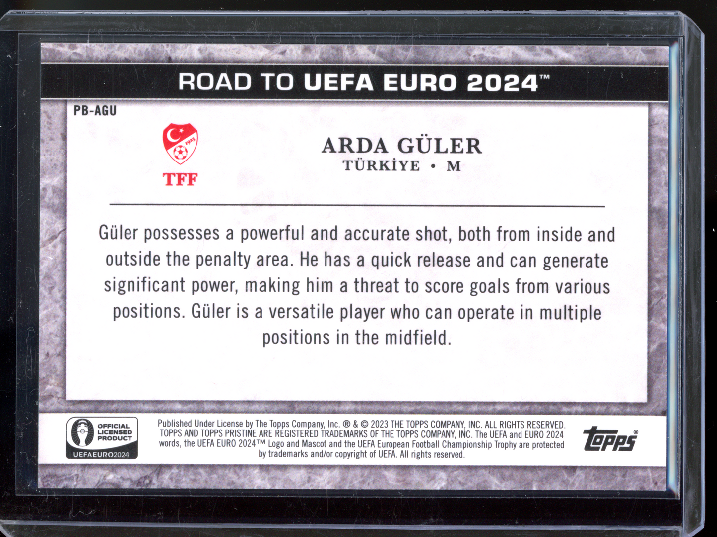 Arda Güler Pristine Borders Rookie - Limitiert auf 25 I 2023-24 Topps Road to Euro 2024