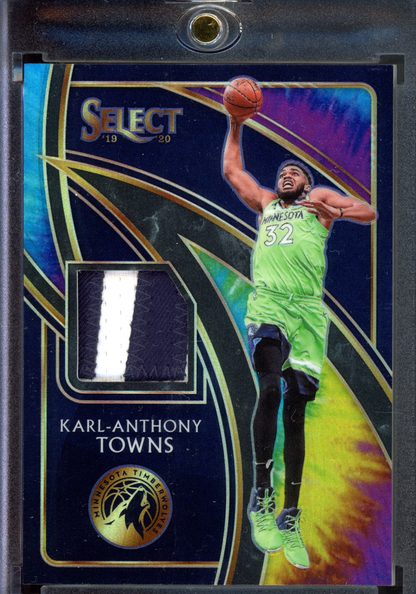 Karl-Anthony Towns Die-Tye - Getragenes Trikotstück limitiert auf 15 I 2019-20 Panini Select